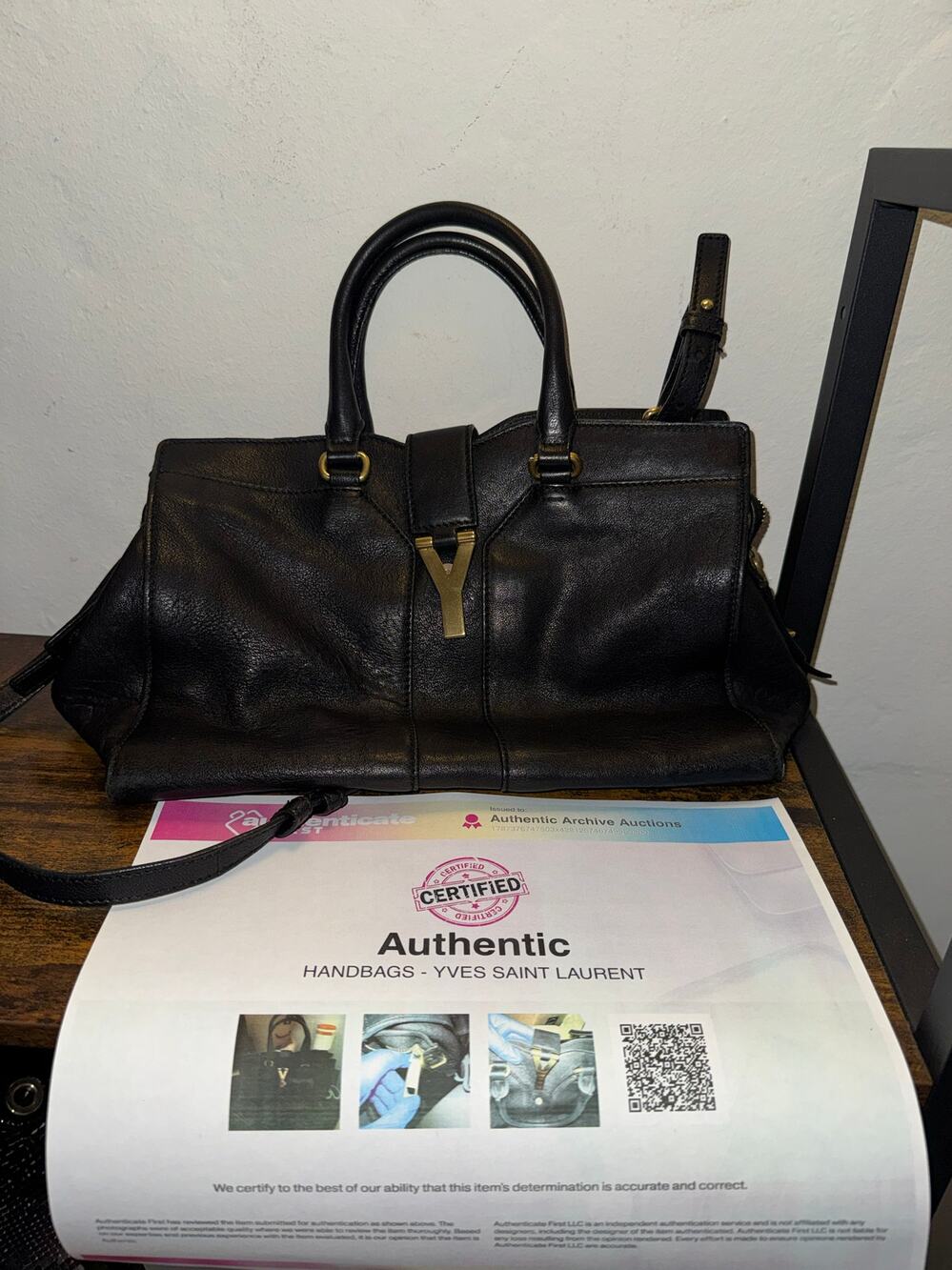 Yves Saint Laurent Cabas Chyc Small Black Leather Bag